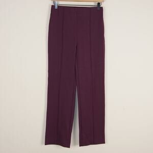 Ann Taylor High Waist Maroon Wine Purple Side Zip Pencil Pant Womens Sz 0